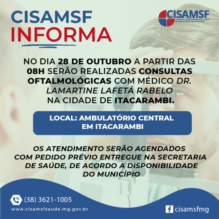 Leia mais sobre o artigo CONSULTAS OFTALMOLÓGICAS NA CIDADE DE ITACARAMBI